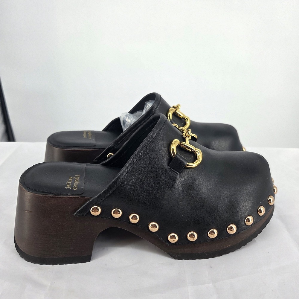 Jeffrey Campbell Blockaid Platform Mules Brown Lug Sole Clogs Womens 8 NWOB - Picture 3 of 6